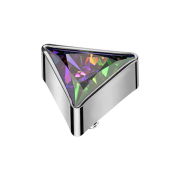 Dermal Anchor dreieck silber Kristall dunkel multicolor