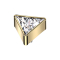 Dermal Anchor Triangle Gold-Plated Crystal Silver