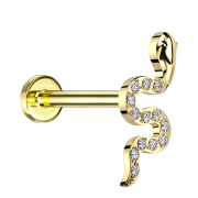 Micro Labret filettatura interna placcato oro serpente...