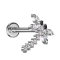 Micro Labret Internal Thread Silver Dragonfly Silver Crystals Silver