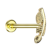 Micro Labret Innengewinde vergoldet Feder vergoldet