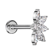 Micro Labret Innengewinde silber halbe Lotusblume silber...