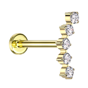 Micro Labret Internal Thread Gold-Plated Curved...