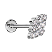 Micro Labret filetage intérieur argent diamant...