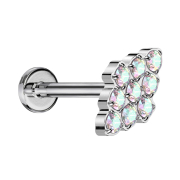Micro Labret Innengewinde silber Diamant silber Kristalle...