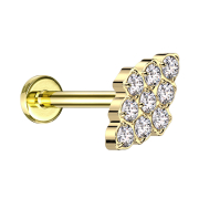 Micro Labret Internal Thread Gold-Plated Diamond...