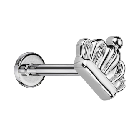 Micro Labret Internal Thread Silver Crown Silver