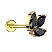 Micro Labret filetage intérieur plaqué or...