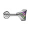 Micro Labret Innengewinde silber dreieck silber Kristall dunkel multicolor