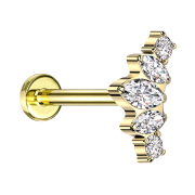 Micro labret filetage intérieur plaqué or...