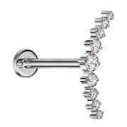 Micro Threadless Labret argento ricurvo argento nove...