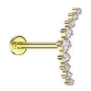 Micro Labret sans filetage plaqué or courbé...