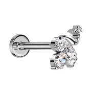 Micro Labret Internal Thread Silver Peacock Silver Three...