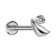 Micro Labret filetage intérieur argent cygne...