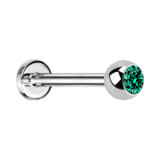 Micro labret silver with turquoise crystal ball