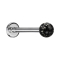 Micro labret silver with crystal ball black and epoxy protective layer