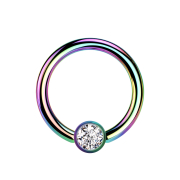 Micro Closure Anneau coloré Cylindre Cristal...
