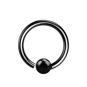 Micro Closure Ring schwarz mit Kugel einseitig fixiert