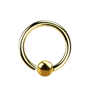 Micro Closure Ring vergoldet mit Kugel einseitig fixiert