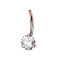 Threadless Bananen-Stab rosegold mit Kristall silber gefasst
