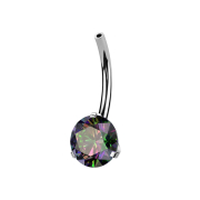 Threadless Bananen-Stab silber mit Kristall dunkel...