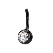 Tige banane sans filetage noire avec boule cristal...