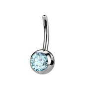 Tige banane sans filetage argentée avec boule en...