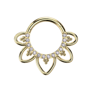 Micro Segmentring klappbar vergoldet front Kristalle...