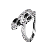 Micro Segmentring klappbar silber zwei Schlangen...