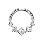 Micro Segmentring klappbar silber sieben viereckige...