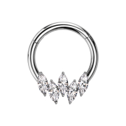 Micro Segmentring klappbar silber fünf Ovale...