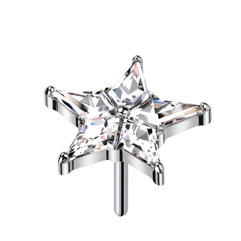 Threadless Stella argento Cristalli argento