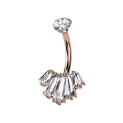 Banane femelle or rose cristal argenté serti et...