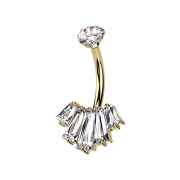 Banane Innengewinde vergoldet Kristall silber gefasst und...