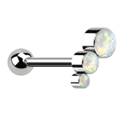 Micro Barbell Threadless argent avec boule et trois...