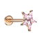 Micro Labret Innengewinde rosegold Stern silber Kristalle pink