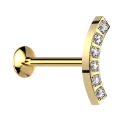 Micro Threadless UFO Labret doré courbé six...