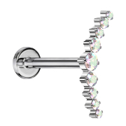 Micro Labret Innengewinde silber gebogen silber neun...