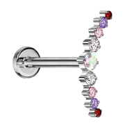 Micro Labret Innengewinde silber gebogen silber neun...
