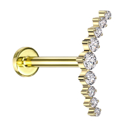 Micro Labret Innengewinde vergoldet gebogen silber neun...