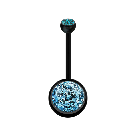 Banane noire avec boule cristal aqua et boule cristal aqua Couche de protection en époxy