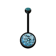 Banane noire avec boule cristal aqua et boule cristal...