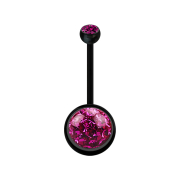 Banane noire avec boule cristal fuchsia et boule cristal...