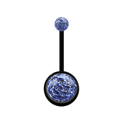 Banana black with two crystal balls light blue Epoxy protective layer