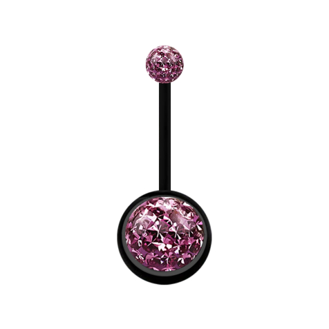 Nero banana con due sfere di cristallo viola chiaro Strato protettivo epossidico