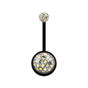 Banana black with two crystal balls multicolor epoxy...