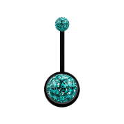 Banana black with two crystal balls turquoise Epoxy...