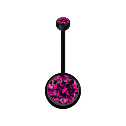 Banane grossesse noire avec deux boules cristal grande fuchsia