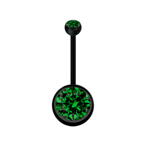 Banane Schwangerschaft schwarz mit zwei Kugeln Kristall gross grün