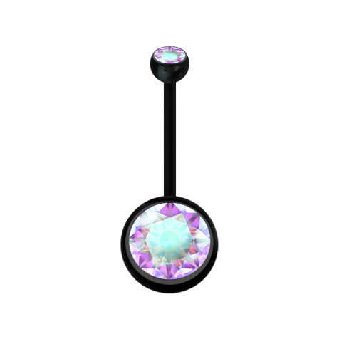 Banane grossesse noire avec deux boules cristal grand multicolor